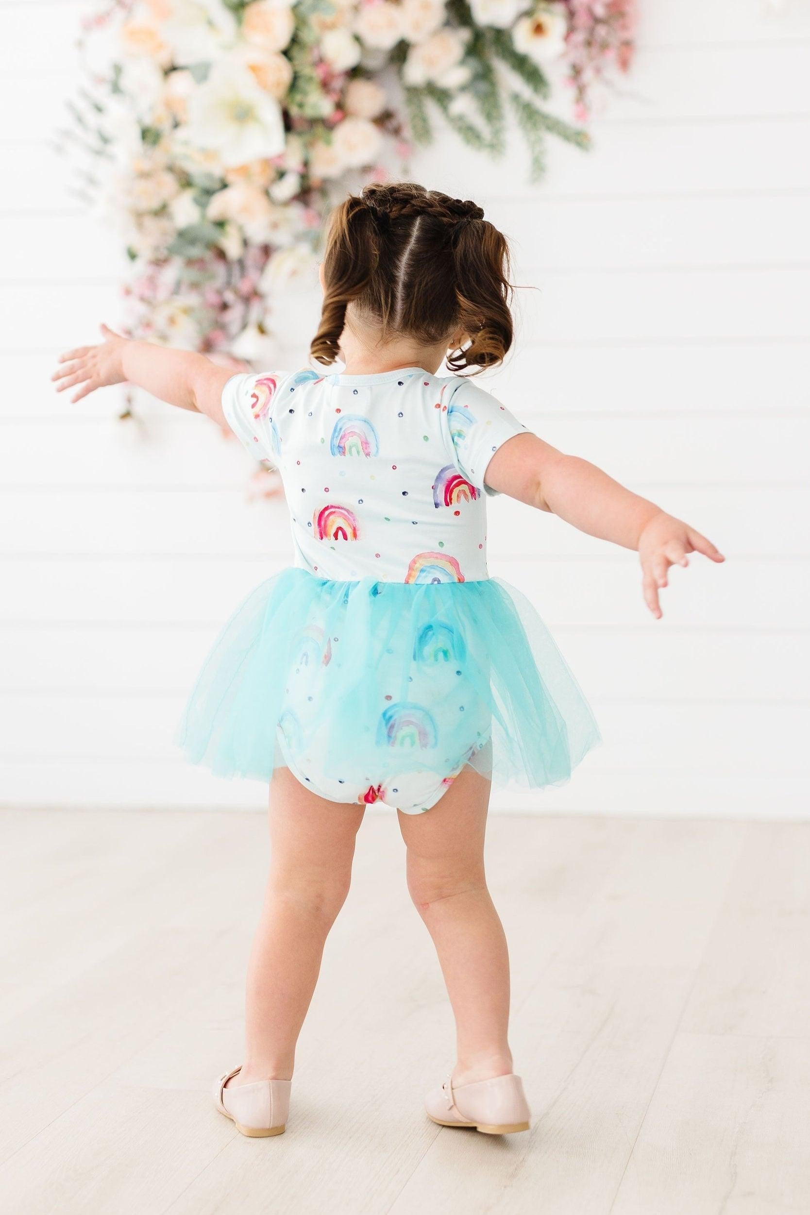 Rainbow Grooves Tutu Bodysuit Soft Tulle For Babies Mila & Rose ® Everetts Place: Online Boutique