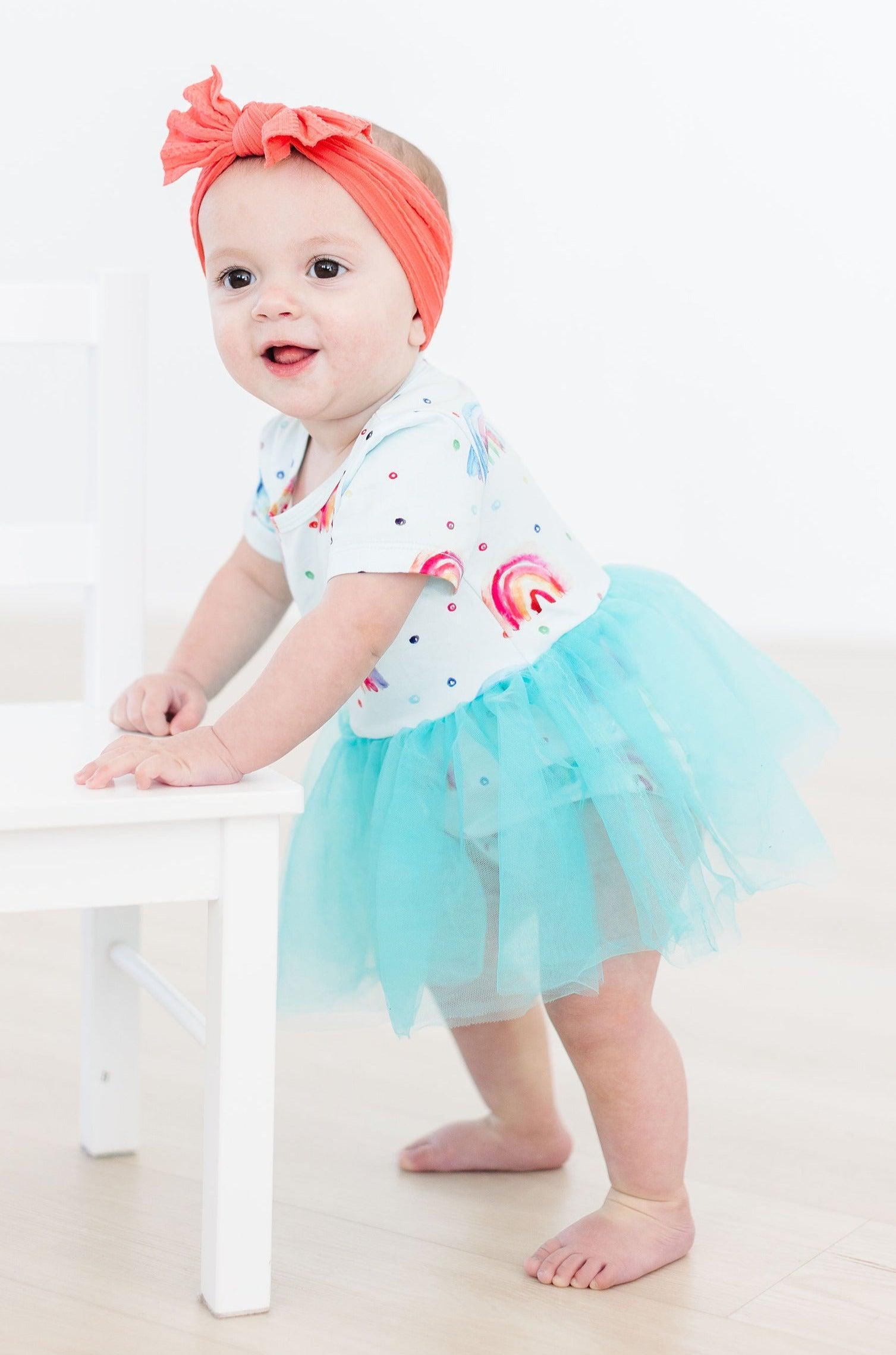 Rainbow Grooves Tutu Bodysuit Soft Tulle For Babies Mila & Rose ® Everetts Place: Online Boutique