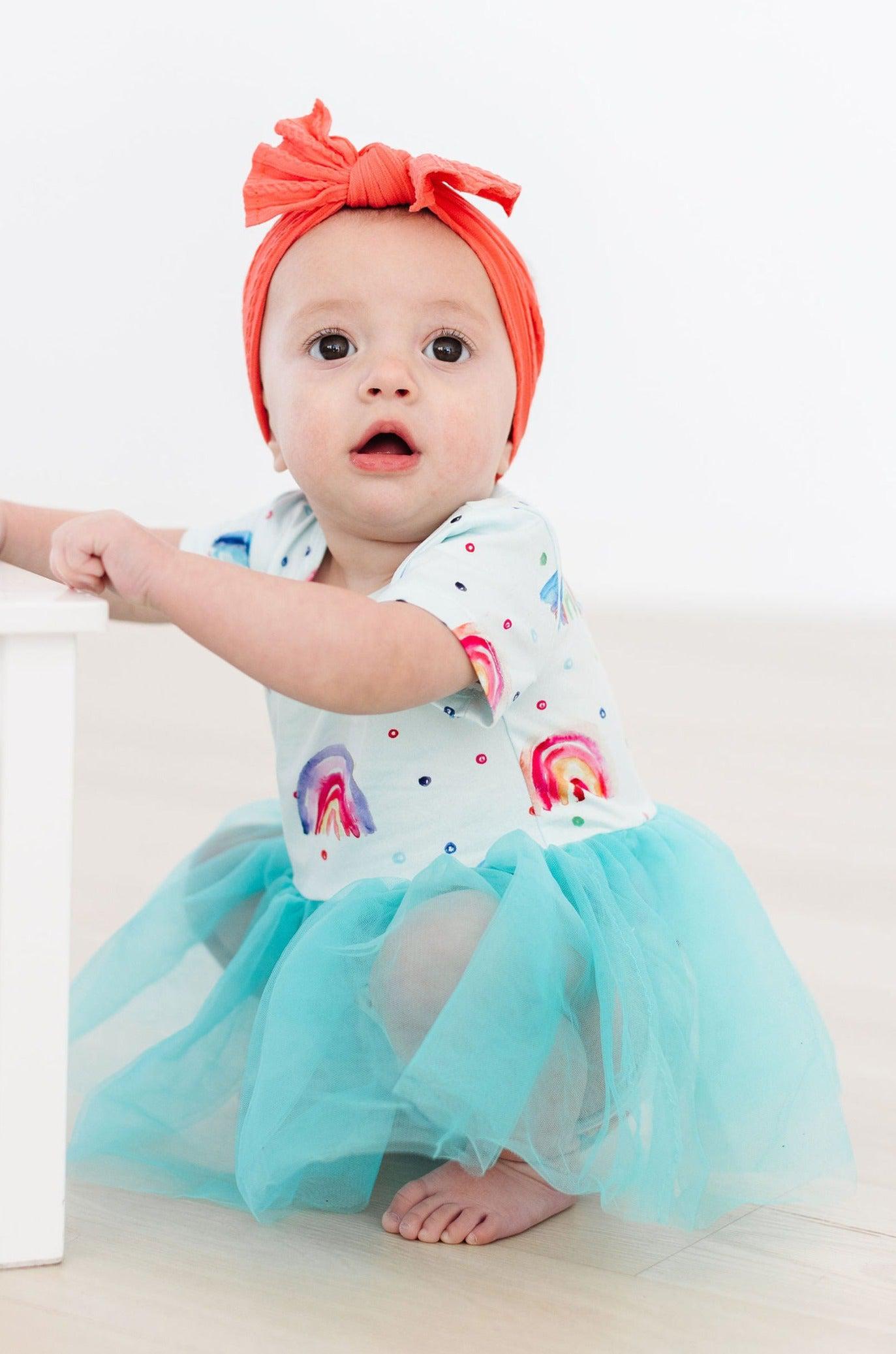 Rainbow Grooves Tutu Bodysuit Soft Tulle For Babies Mila & Rose ® Everetts Place: Online Boutique