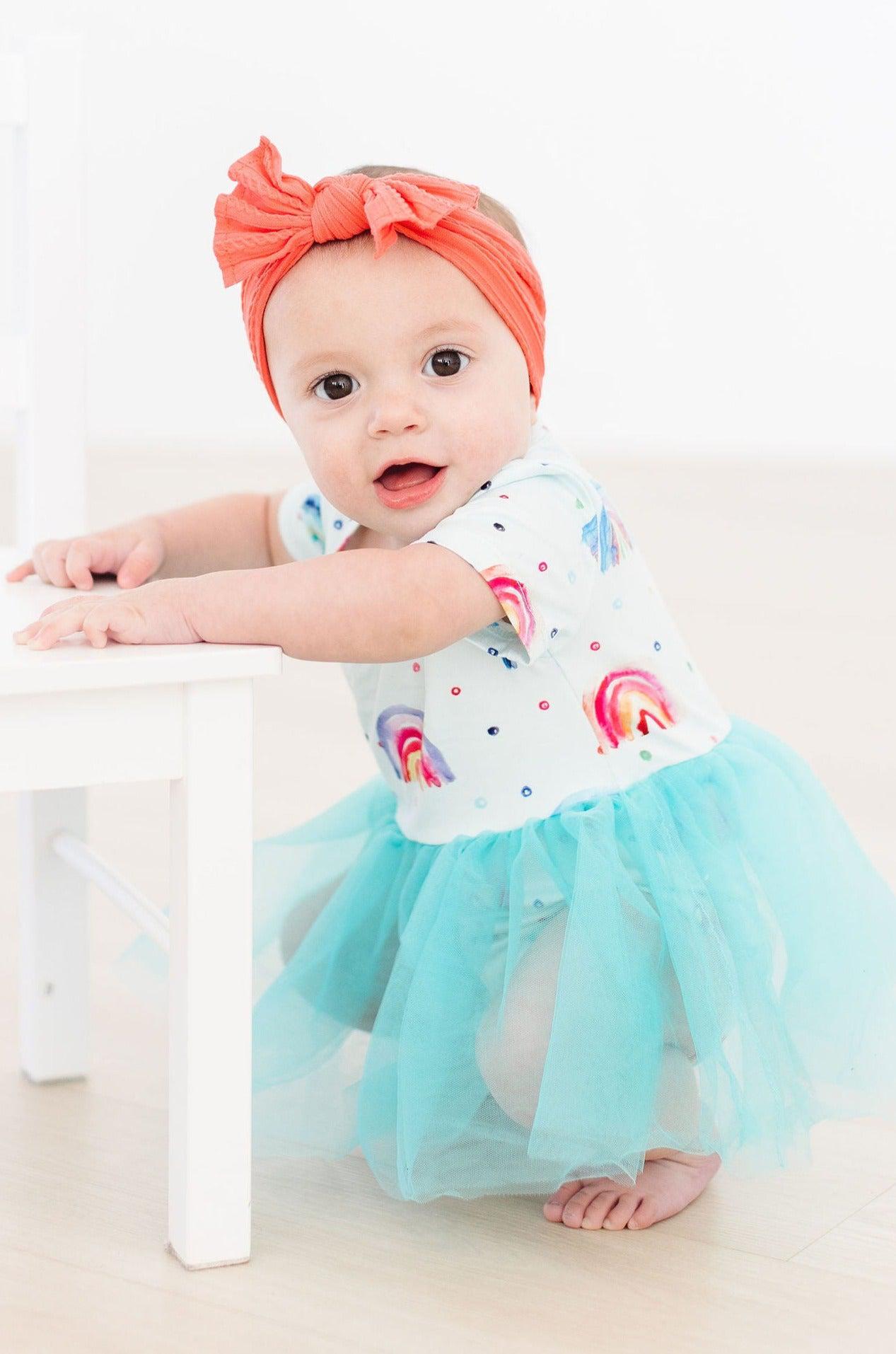 Rainbow Grooves Tutu Bodysuit Soft Tulle For Babies Mila & Rose ® Everetts Place: Online Boutique