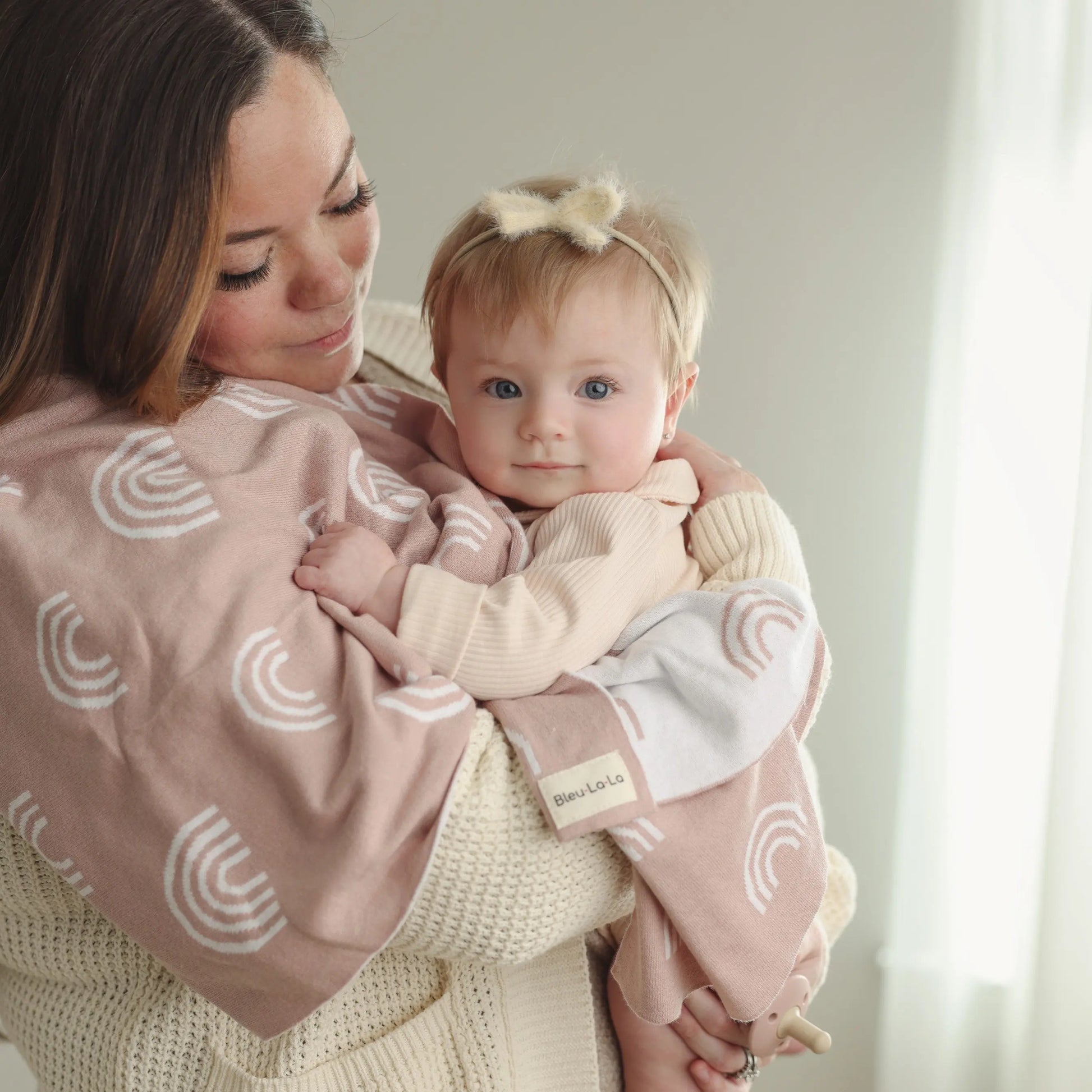 Rainbow Knit Swaddle Blankets Made from 100 Percent OEKO Tex Certified Cotton Bleu La La Everetts Place: Online Boutique