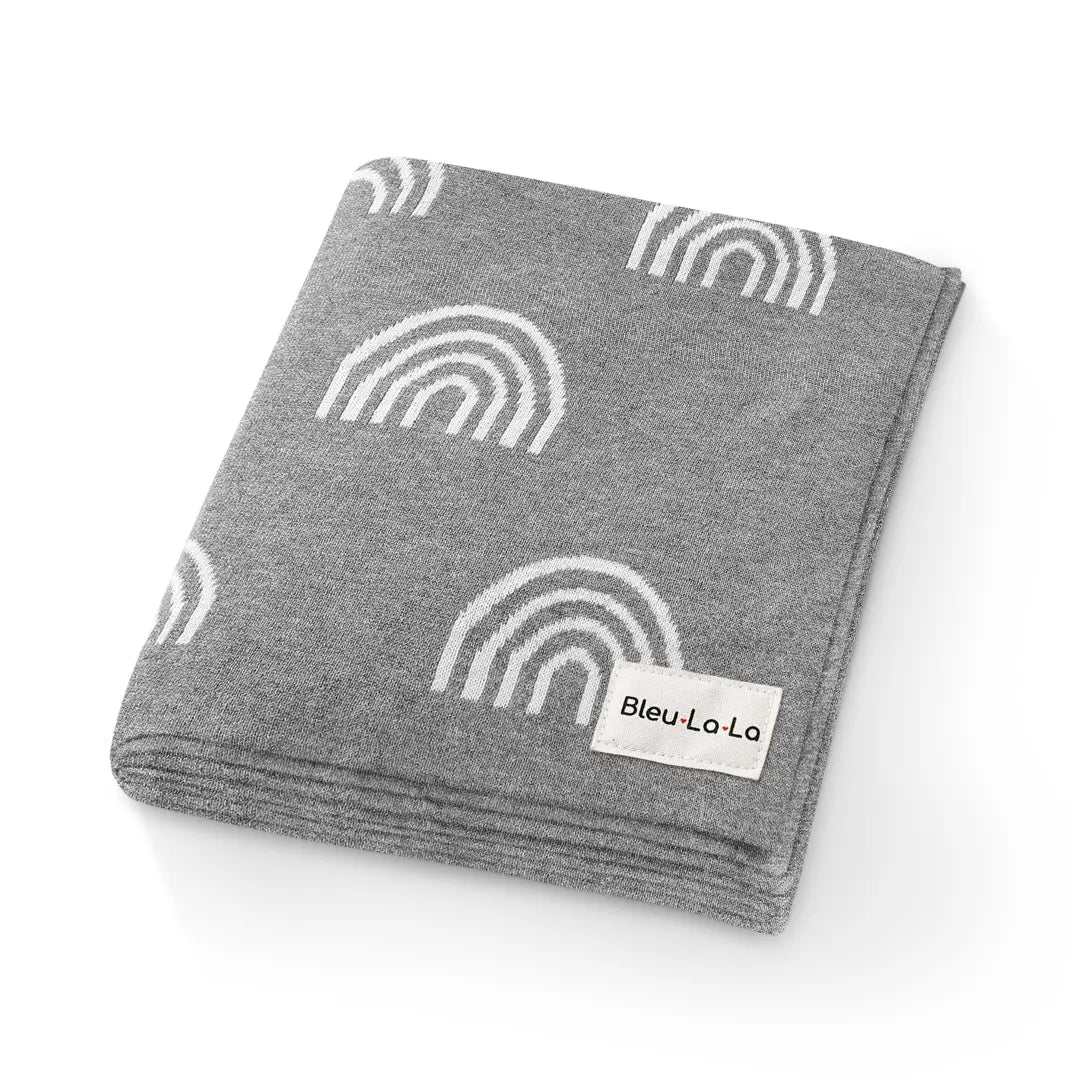 Rainbow Knit Swaddle Blankets Made from 100 Percent OEKO Tex Certified Cotton Bleu La La Everetts Place: Online Boutique 29.99