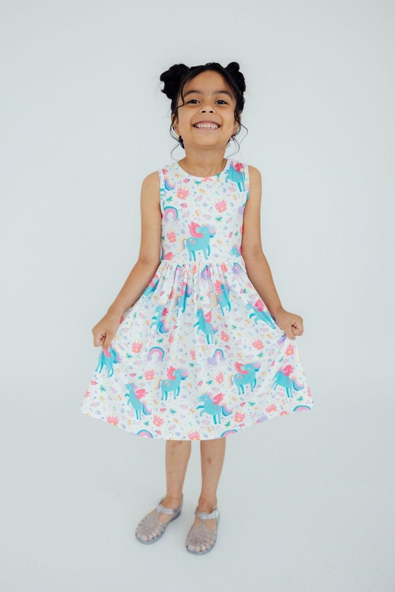 Mila & Rose ® Rainbow Meadows Tank Twirl Dress for Toddlers Girls - Everetts Place Boutique - 