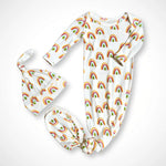 Kolorful Rainbow Newborn Bamboo Gown and Hat Set Gender Neutral Soft Comfortable - Apparel & Accessories > Clothing > Baby & Toddler Clothing > Baby & Toddler Sleepwear Newborn Gown