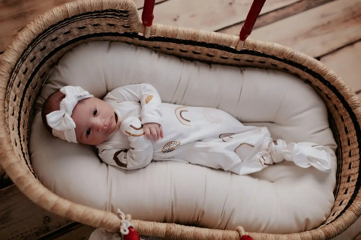 Three Little Tots Rainbow Newborn Knotted Baby Gown - 