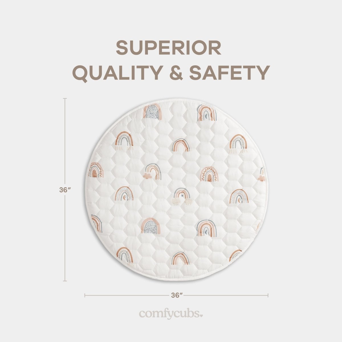 Comfy Cubs Rainbow Play Mat With Non Slip Bottom For Baby Crawling - Everetts Place Boutique - 