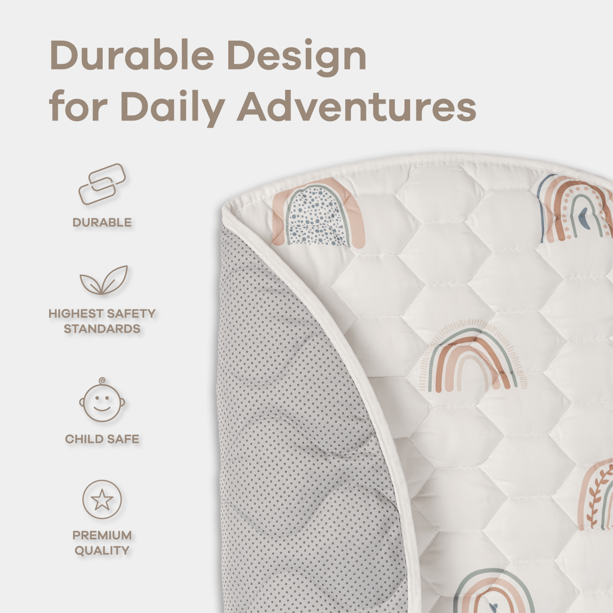 Comfy Cubs Rainbow Play Mat With Non Slip Bottom For Baby Crawling - Everetts Place Boutique - 