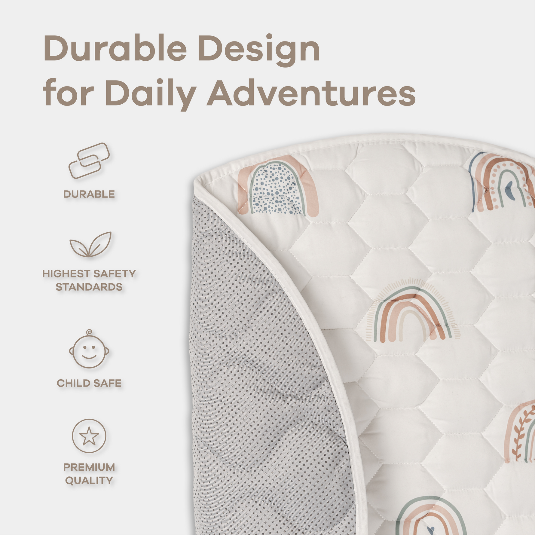 Rainbow Play Mat With Non Slip Bottom For Baby Crawling Comfy Cubs Everetts Place: Online Boutique
