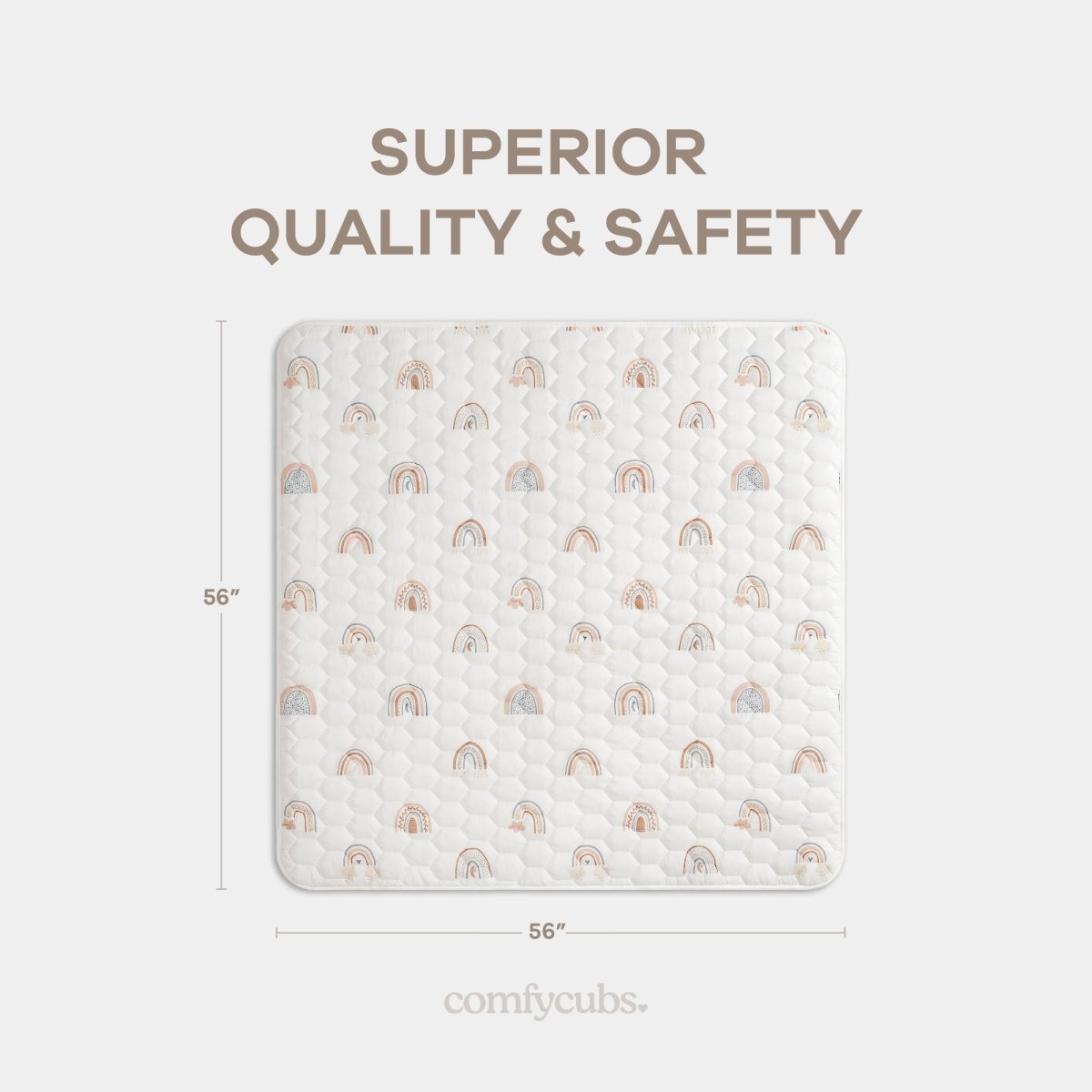 Comfy Cubs Rainbow Play Mat With Non Slip Bottom For Baby Crawling - Everetts Place Boutique - 