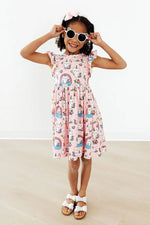 Mila & Rose ® Rainbow Purr - fection Flutter Sleeve Twirl Dress - 