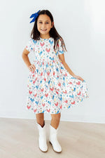 Mila & Rose ® Rainbow Roosters S/S Pocket Twirl Dress - 