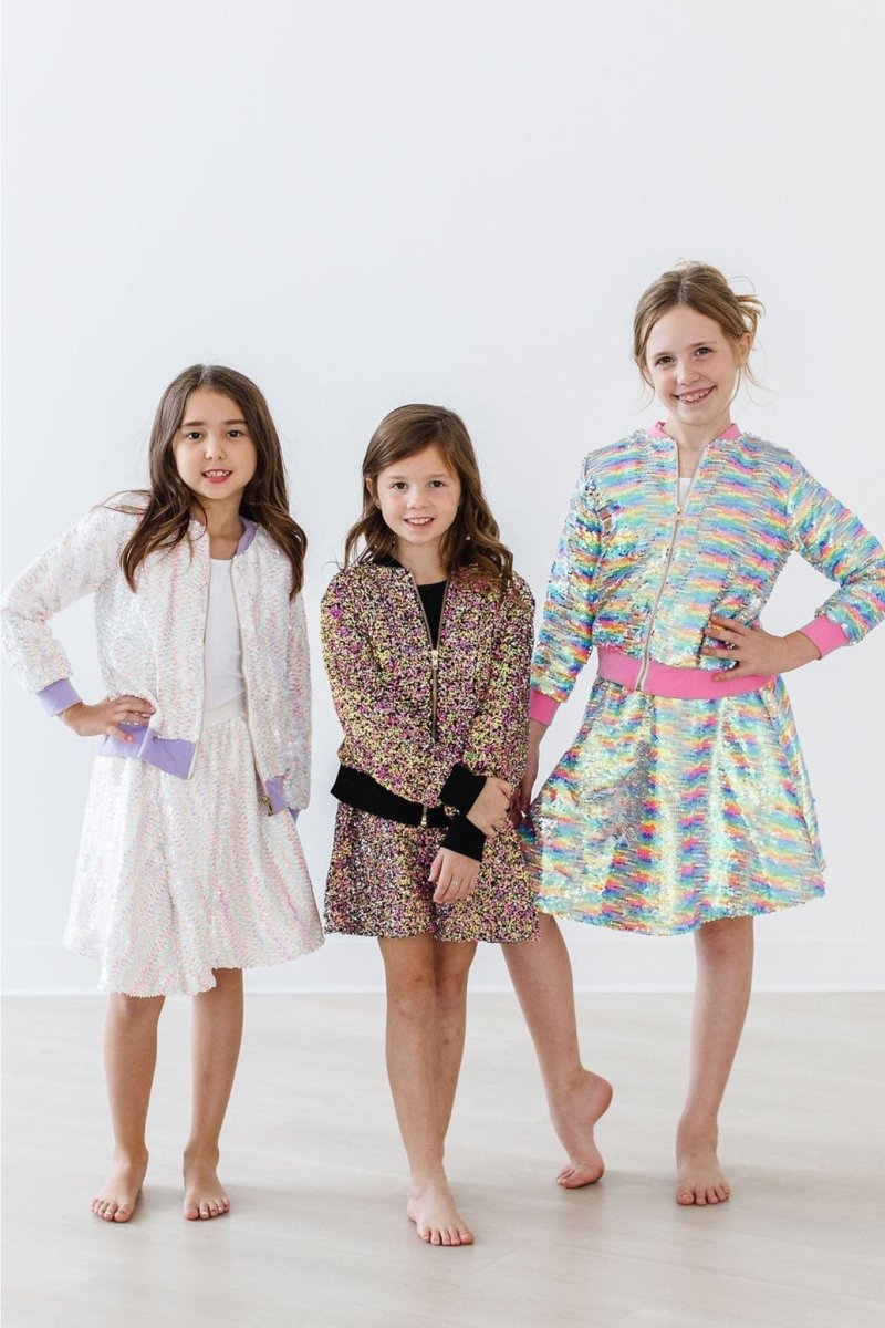 Mila & Rose ® Rainbow Sequin Jacket for Girls Mila Rose Collection - Everetts Place Boutique - 