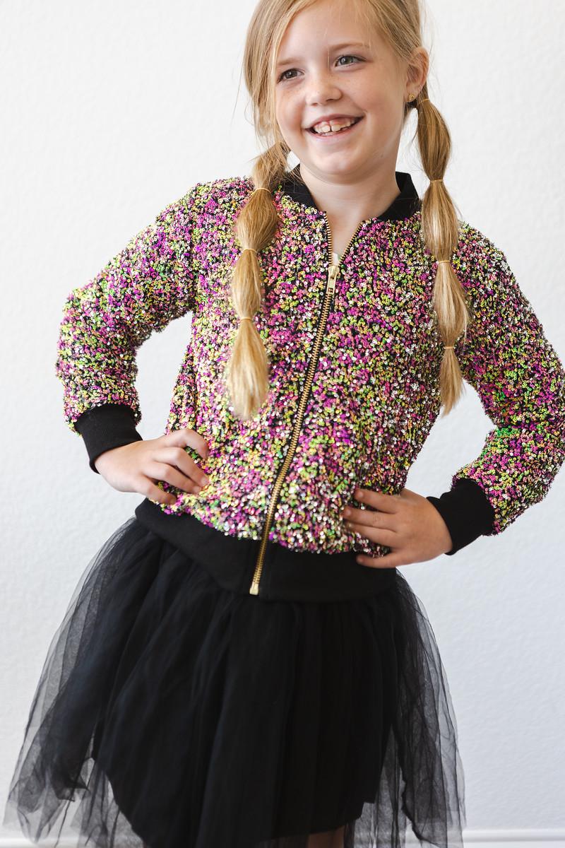 Mila & Rose ® Rainbow Sequin Jacket for Girls Mila Rose Collection - Everetts Place Boutique - 