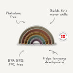 Mushie Rainbow Stacker Toy from Danish Hygge Collection for Learning and Play - Baby & Toddler > Baby Toys & Activity Equipment > Sorting & Stacking Toys toys