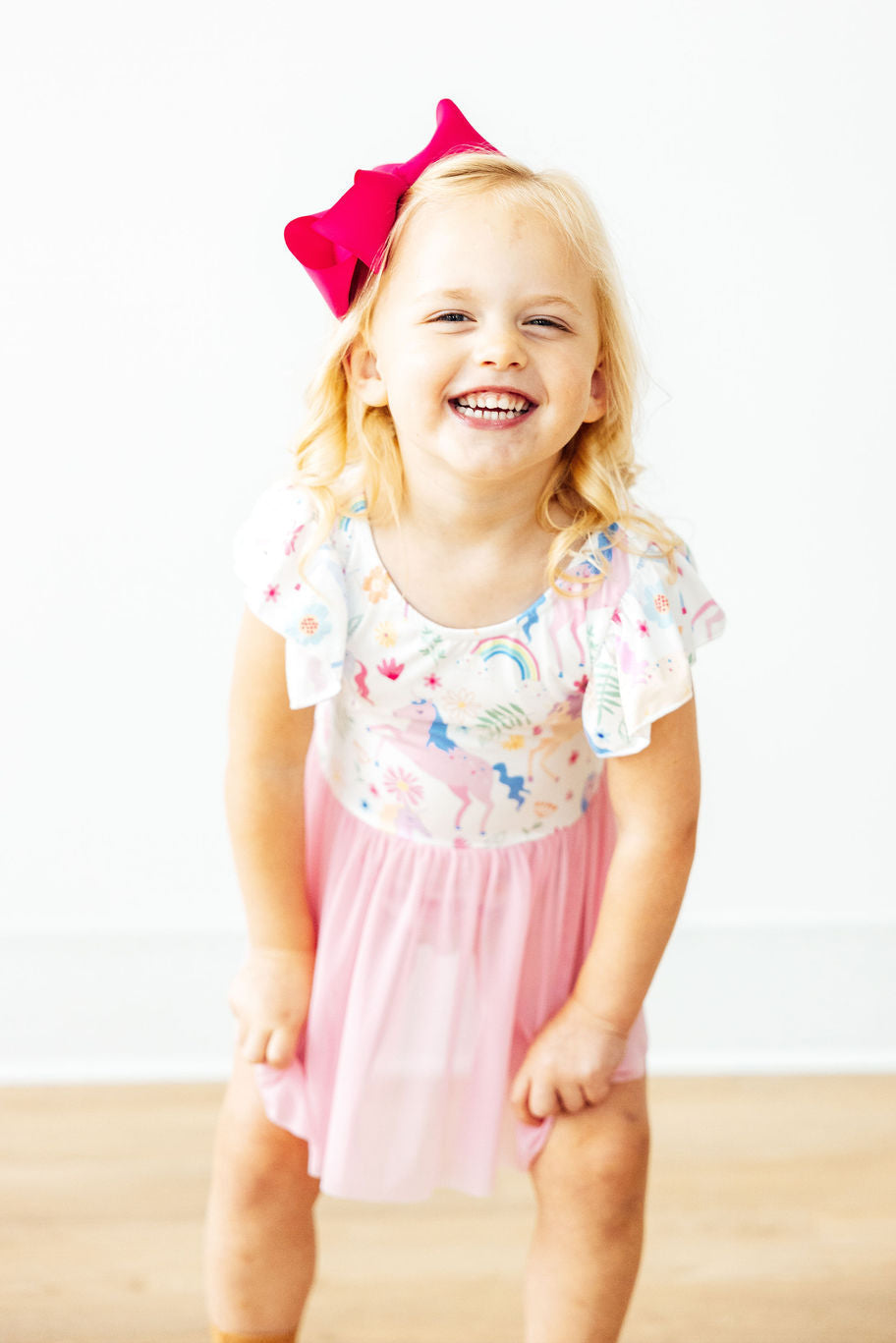 Rainbow Vibes Short Sleeve Twirl Dance Leotard for Girls Mila & Rose ® Everetts Place: Online Boutique