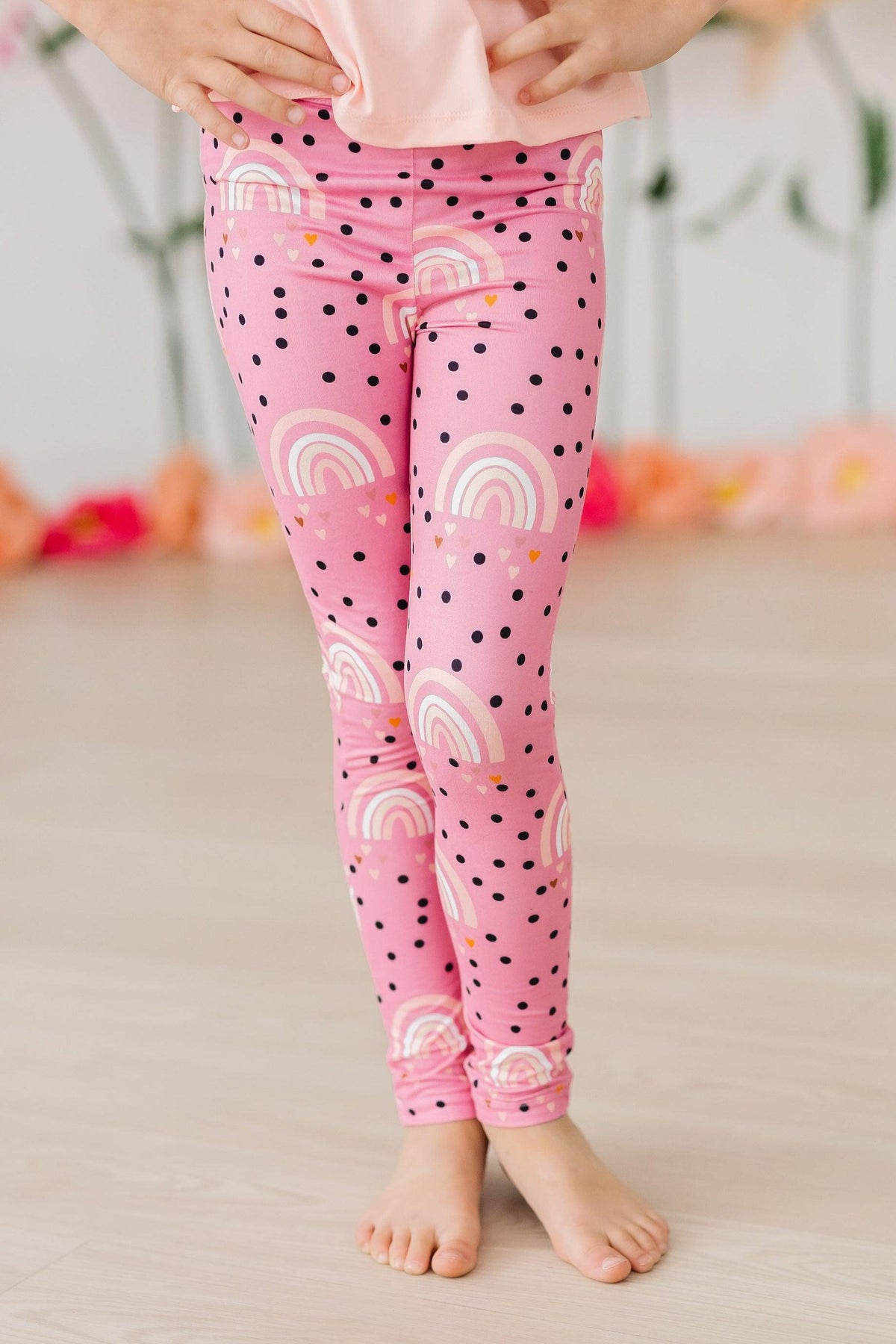 Mila & Rose Rainbow Wishes organic baby leggings, vibrant colors