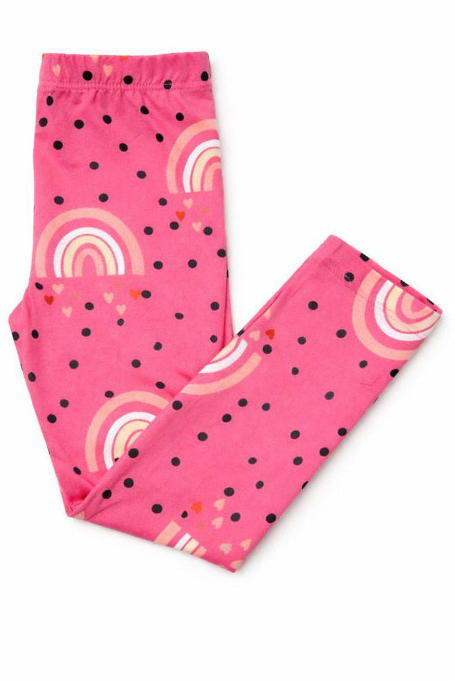 Mila & Rose Rainbow Wishes organic baby leggings, soft cotton.