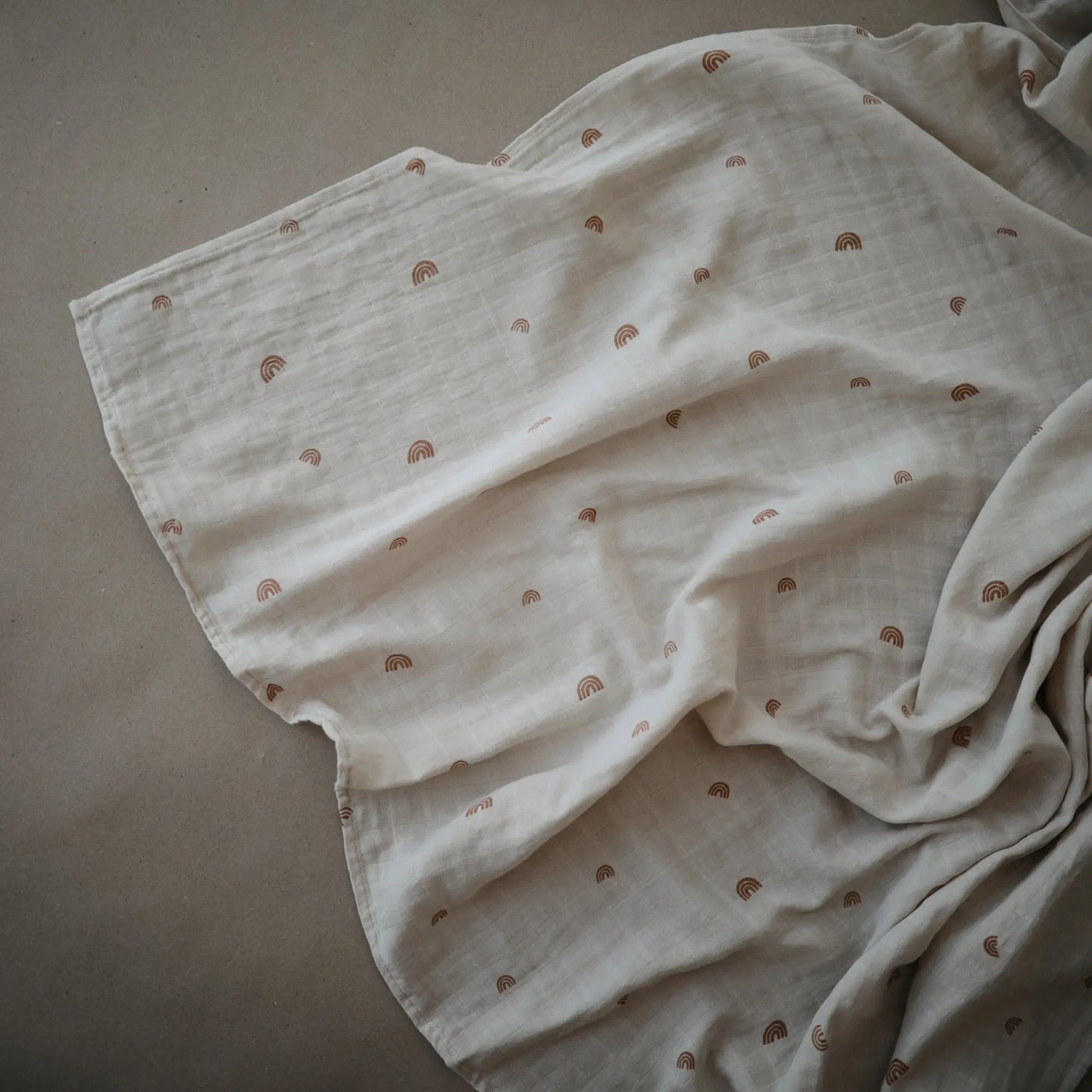 Organic Cotton Muslin Swaddle Blanket for Baby Cuddling and Nursing Mushie