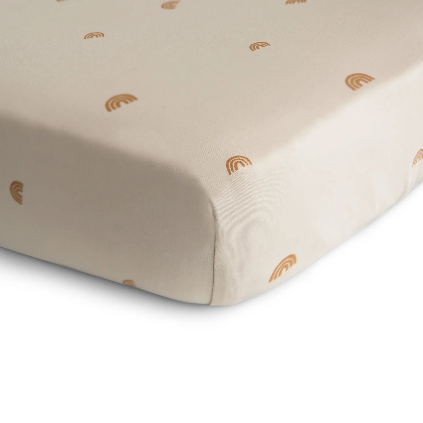 Stretchy Organic Cotton Crib Sheet Soft Breathable Pre-Washed with Elastic Edges Mushie