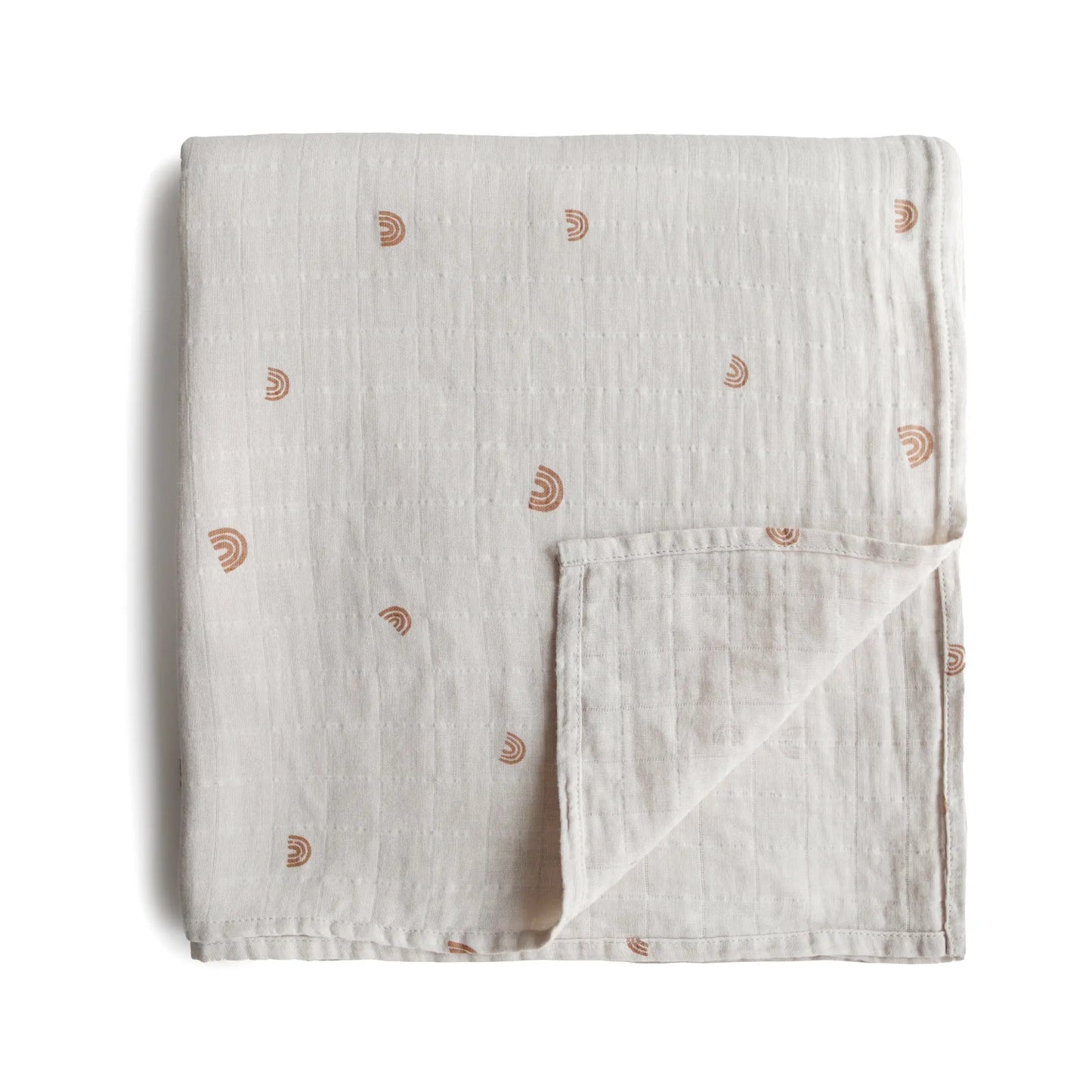 Organic Cotton Muslin Swaddle Blanket for Baby Cuddling and Nursing Mushie