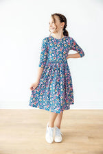 Rainforest Blooms Twirl Dress Pocket Three Quarter Sleeve Mila & Rose ® Everetts Place: Online Boutique