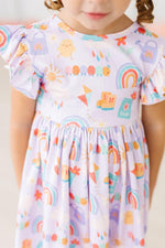 Mila & Rose ® Rainy Day Flutter Sleeve Twirl Dress for Toddlers Playtime - Everetts Place Boutique - 