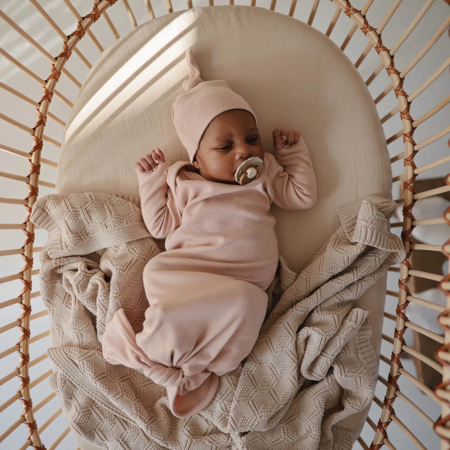 Mini Muslin Crib Sheet 100 Percent Cotton Extra Soft Breathable Fabric Full Elastic Edges Pre-Washed For Softness Mushie