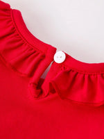 Rylee Faith Designs Red Cherry Bow Smocking Embroidery Girls Romper - Apparel & Accessories > Clothing > Baby & Toddler Clothing > Baby & Toddler Outfits Romper