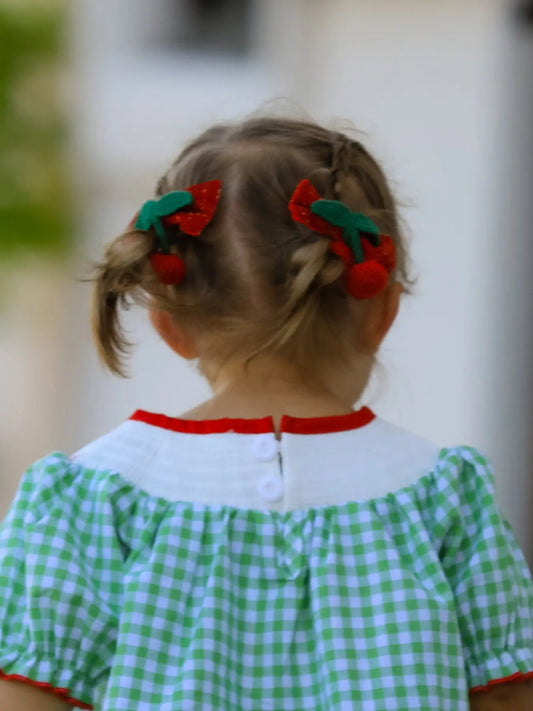 Red Cherry Hairpin Elegant Hair Accessory for Charming Hairstyles Rylee Faith Designs Everetts Place: Online Boutique