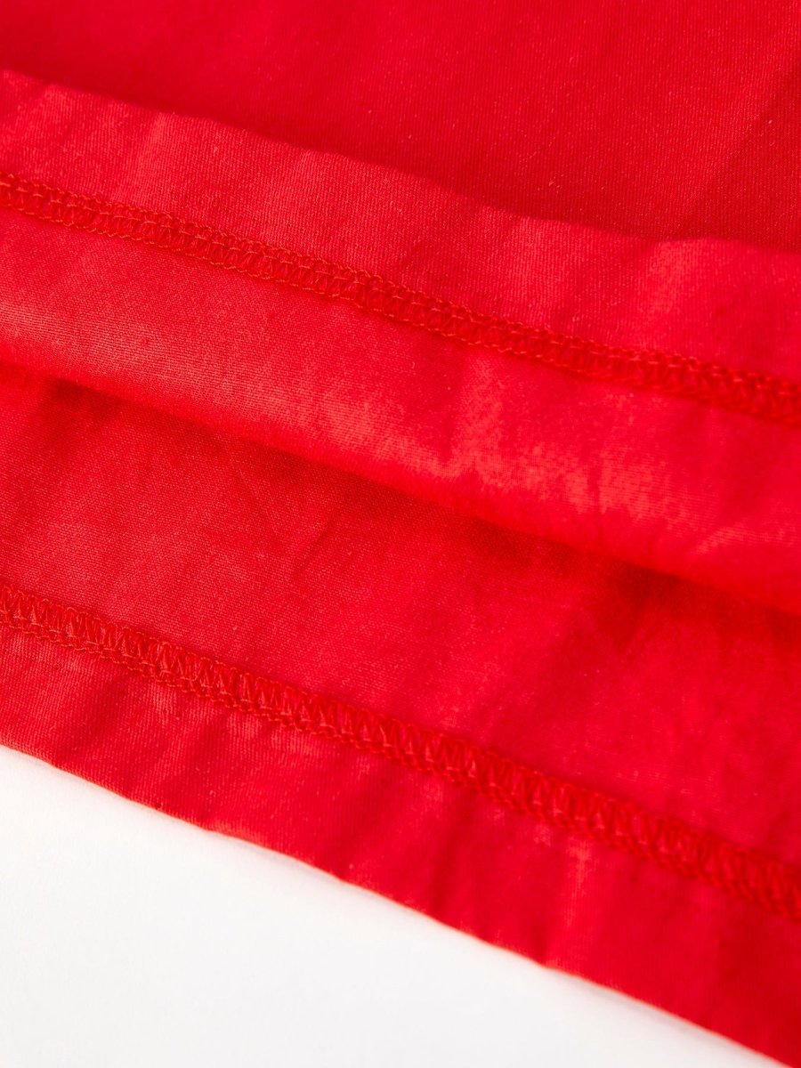 Red Christmas Girls Dress With Embroidery And Lace Trim - Everetts Place Boutique - 