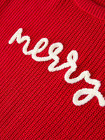 Rylee Faith Designs Red Christmas Girls Merry Pullover Sweater Holiday Gift - Everetts Place Boutique - 