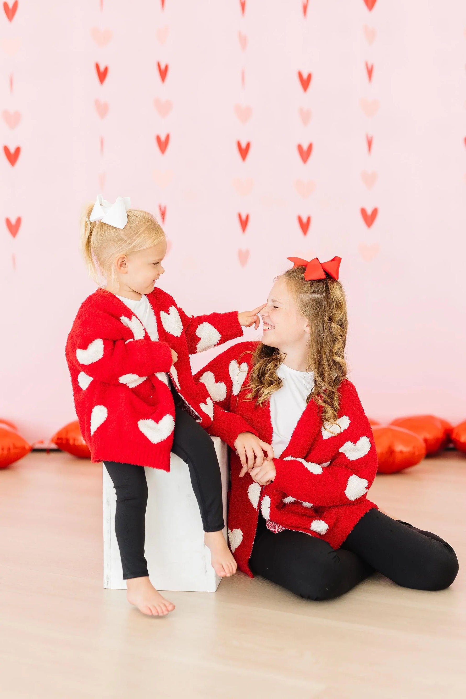 Red Coconut Heart Cozy Cardigan For Women Layering Ready Mila & Rose ® Everetts Place: Online Boutique