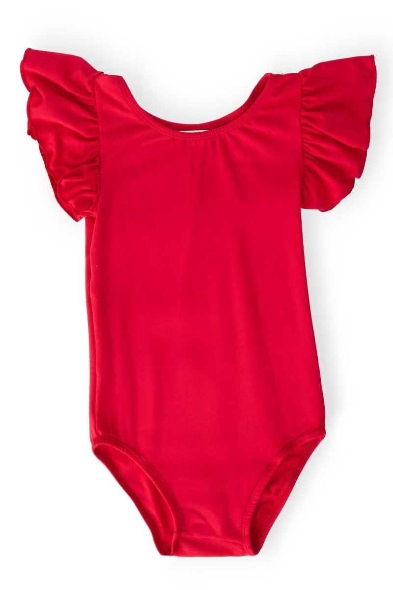 Mila & Rose ® Red Flutter Sleeve Leotard for Toddler Girls Ballet - Everetts Place Boutique - 