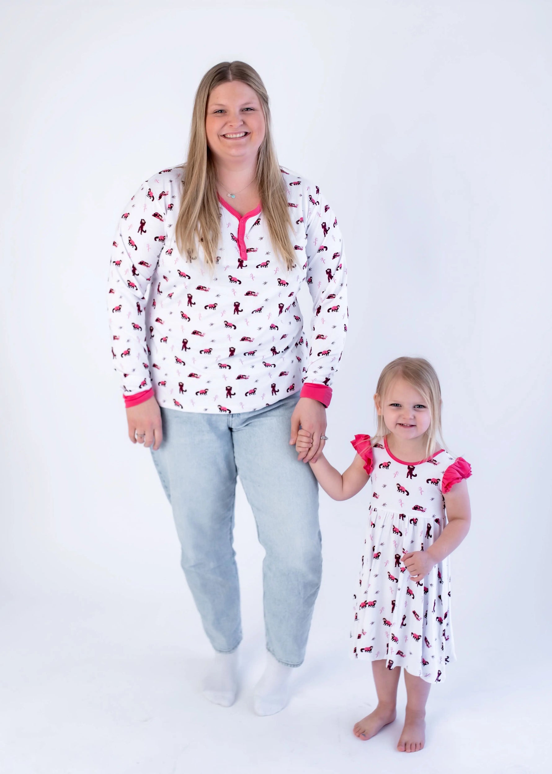 Bubble Baby Red Panda | Adult Long Sleeve Henley - 