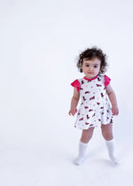 Bubble Baby Red Panda | Flutter Bodysuit Dress - 