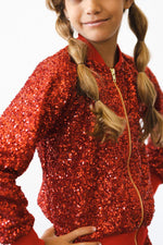Red Sequin Jacket for Girls Shine Party Outerwear Shimmer Mila & Rose ® Everetts Place: Online Boutique