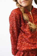 Red Sequin Jacket for Girls Shine Party Outerwear Shimmer Mila & Rose ® Everetts Place: Online Boutique