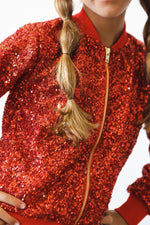 Red Sequin Jacket for Girls Shine Party Outerwear Shimmer Mila & Rose ® Everetts Place: Online Boutique