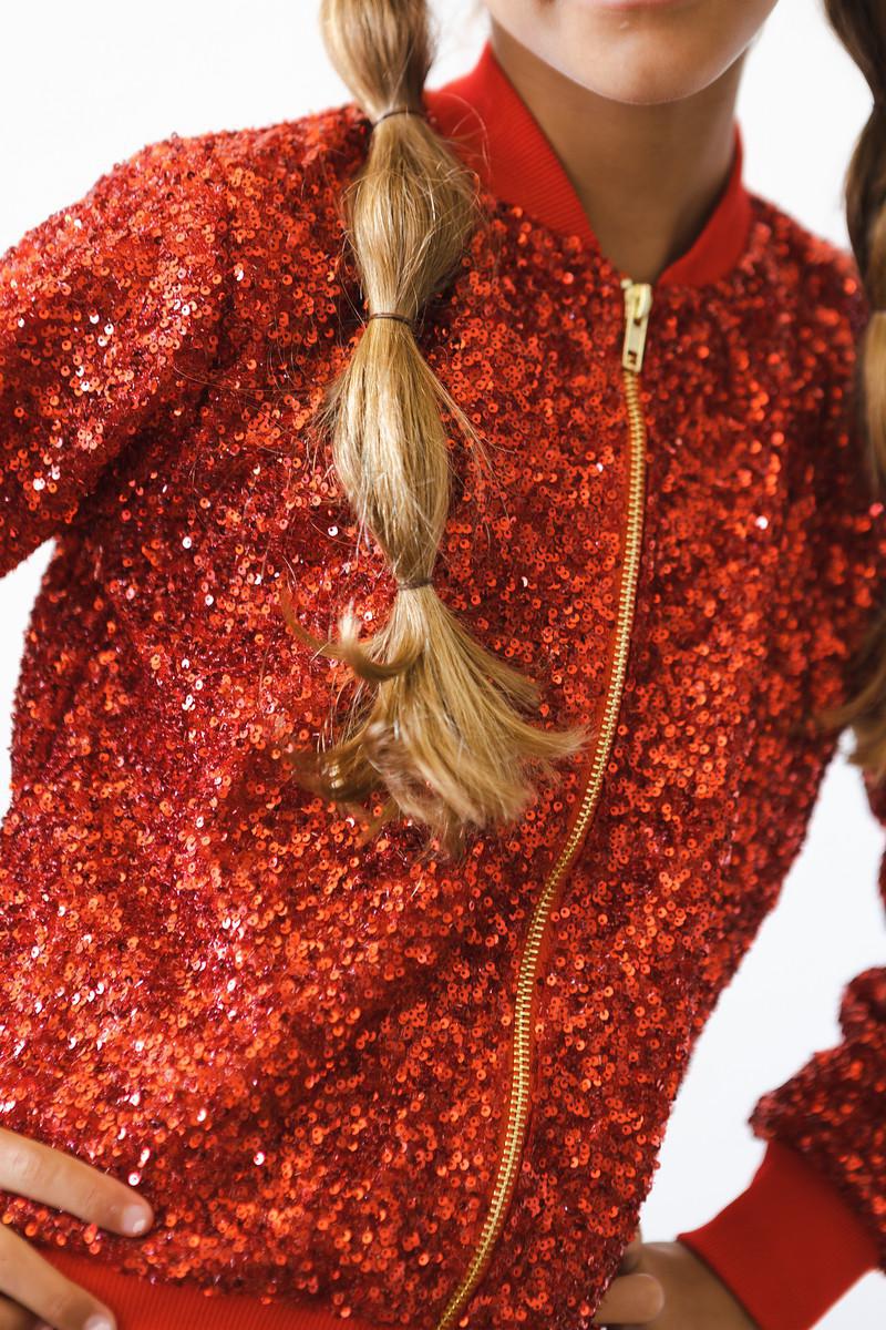 Red Sequin Jacket for Girls Shine Party Outerwear Shimmer Mila & Rose ® Everetts Place: Online Boutique