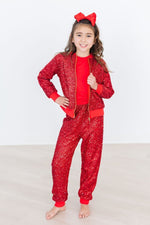Mila & Rose ® Red Sequin Joggers Mila And Rose With Soft Elastic Waist - Everetts Place Boutique - 