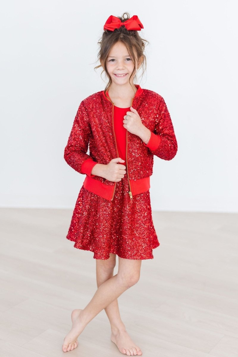 Mila & Rose ® Red Sequin Twirl Skort With Attached Shorts For Party Wear - Everetts Place Boutique - 