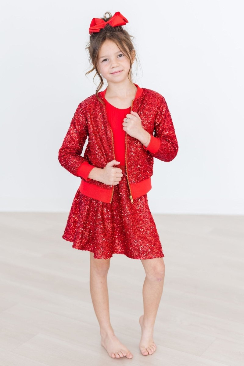 Mila & Rose ® Red Sequin Twirl Skort With Attached Shorts For Party Wear - Everetts Place Boutique - 