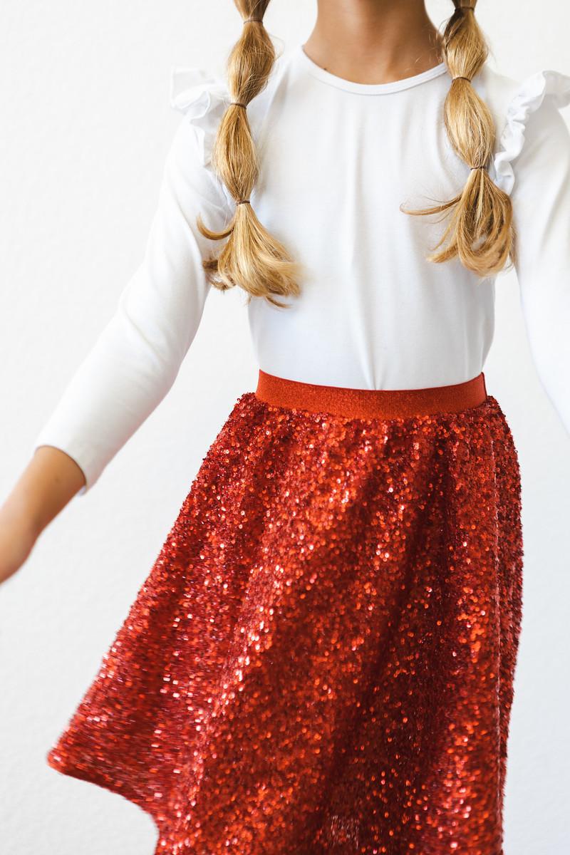Mila & Rose ® Red Sequin Twirl Skort With Attached Shorts For Party Wear - Everetts Place Boutique - 