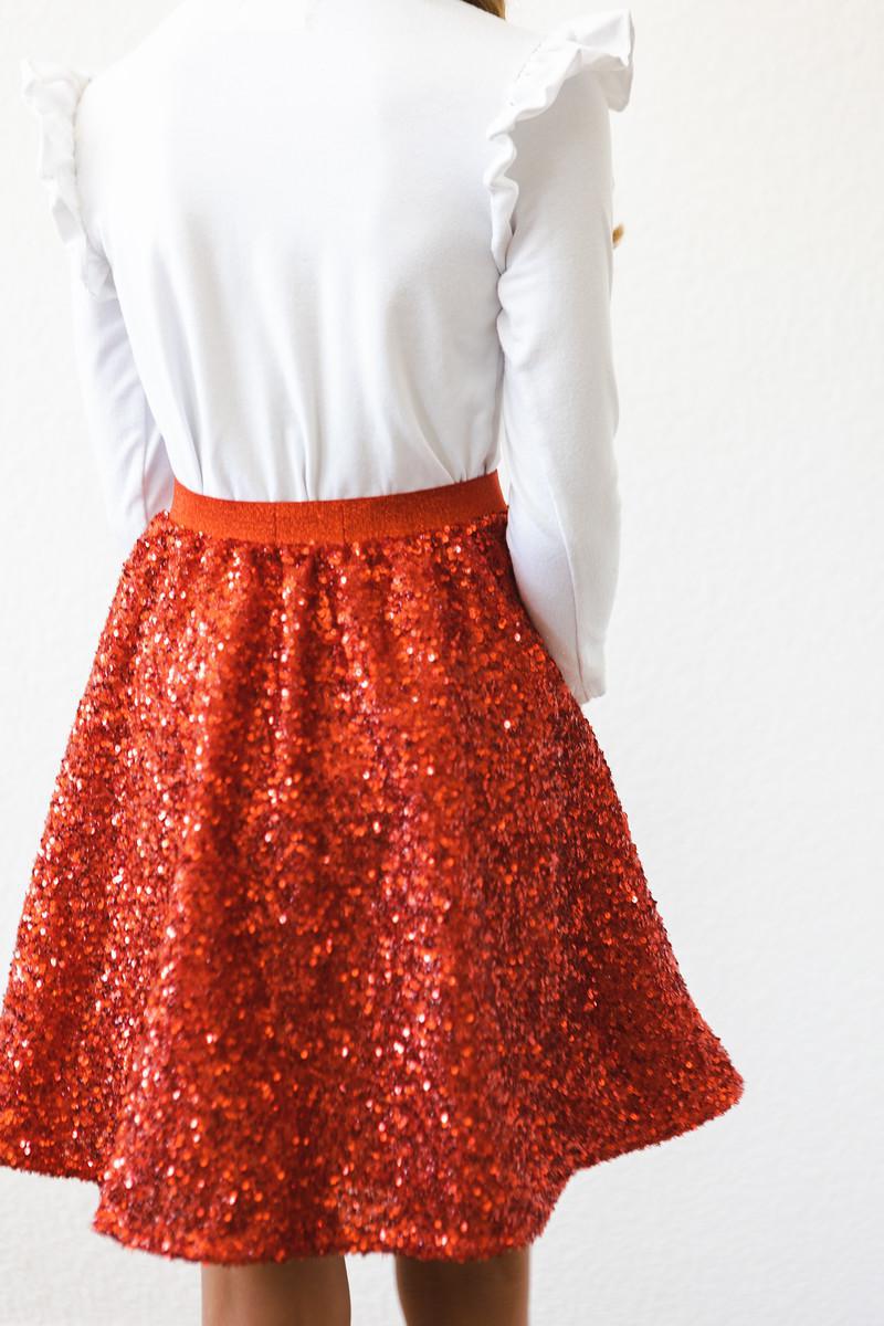 Mila & Rose ® Red Sequin Twirl Skort With Attached Shorts For Party Wear - Everetts Place Boutique - 