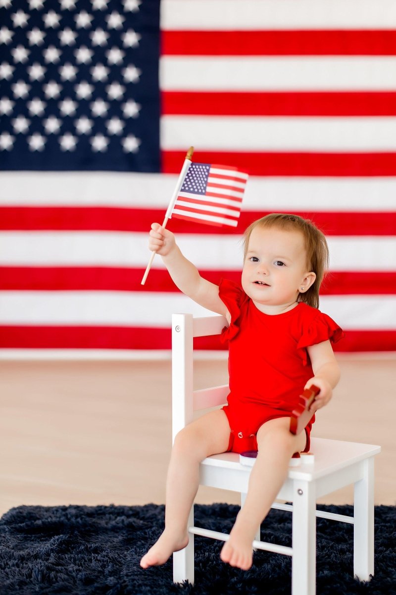 Mila & Rose ® Red Short Sleeve Flutter Bodysuit For Baby Mila Outfit - Everetts Place Boutique - 