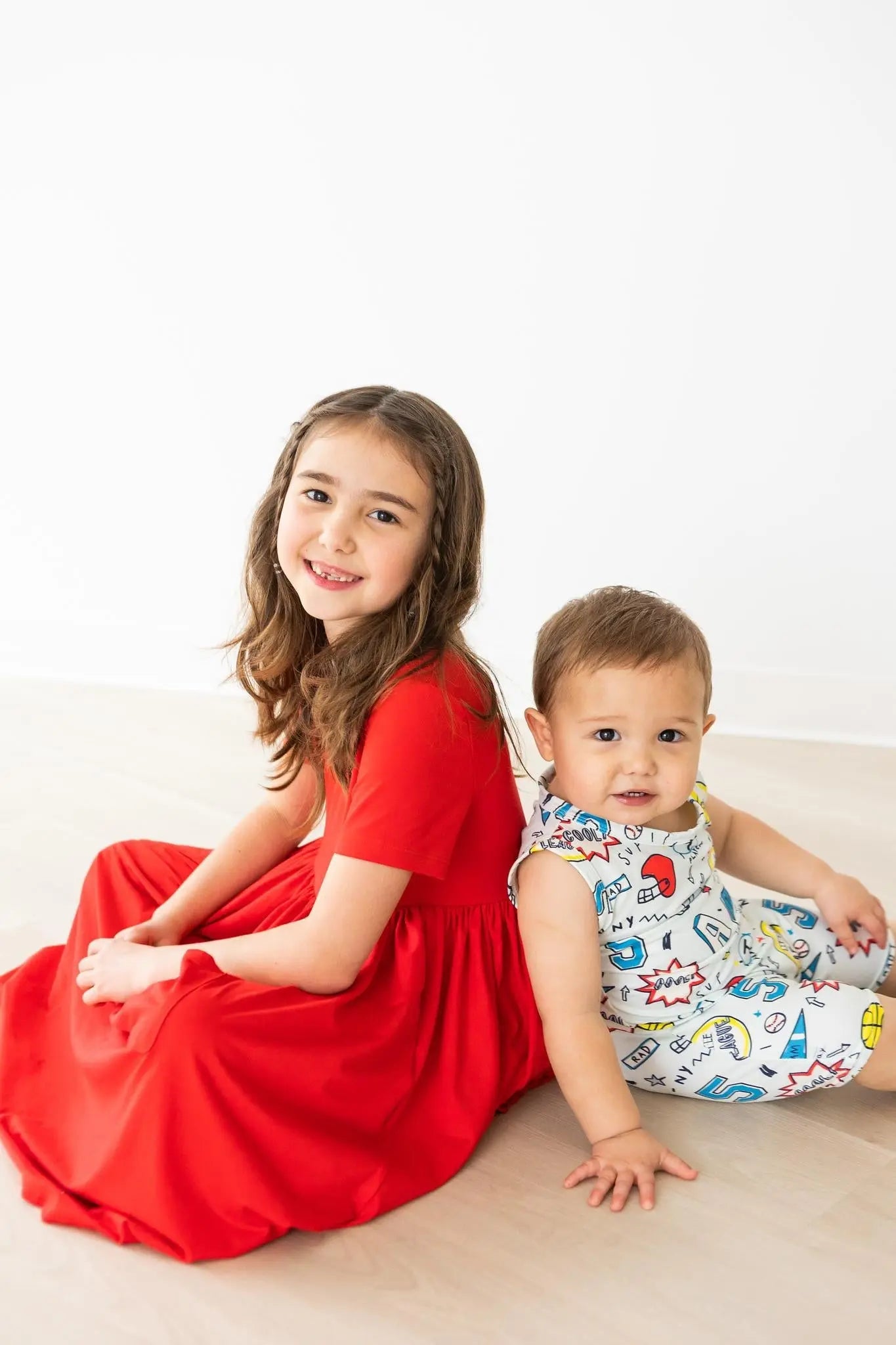 Mila & Rose ® Red Short Sleeve Pocket Twirl Dress For Little Girls - Apparel & Accessories > Clothing > Dresses Twirl Pocket Dress S/S