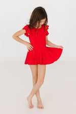 Mila & Rose ® Red Short Sleeve Twirl Leotard for Little Dancers Girls - Everetts Place Boutique - 