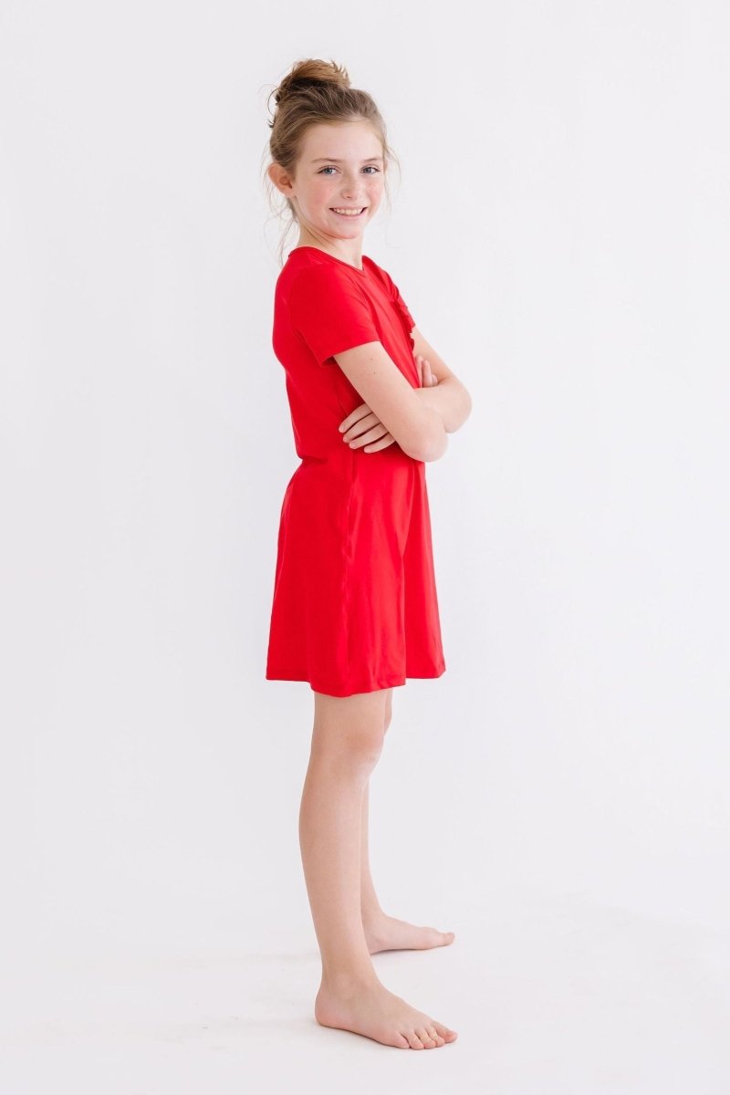 Mila & Rose ® Red T Shirt Dress For Girls Casual Playwear Mila Rose - Everetts Place Boutique - 