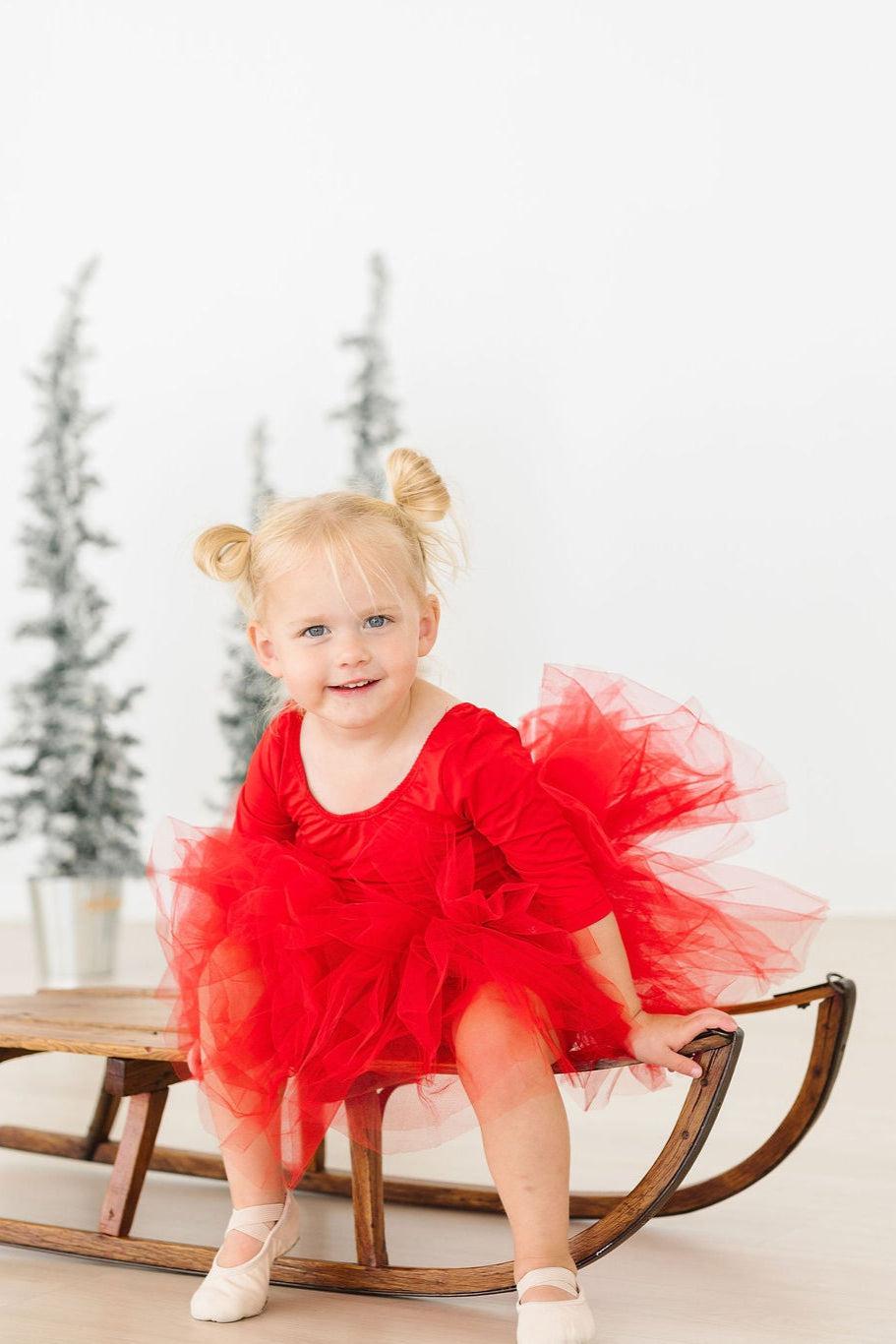 Red Tutu Leotard For Little Dancers With Full Fluffy Layers Mila & Rose ® Everetts Place: Online Boutique
