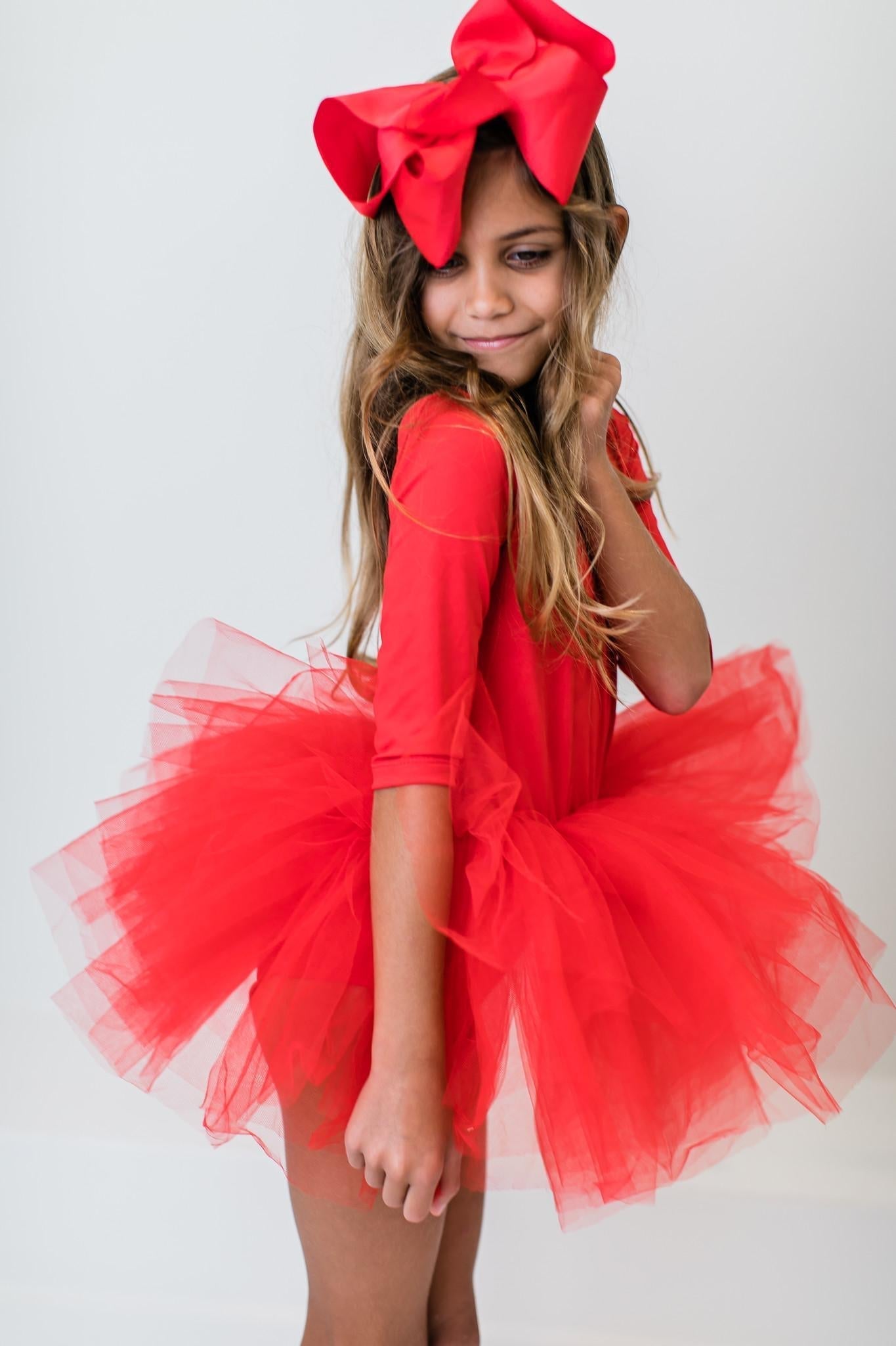Red Tutu Leotard For Little Dancers With Full Fluffy Layers Mila & Rose ® Everetts Place: Online Boutique